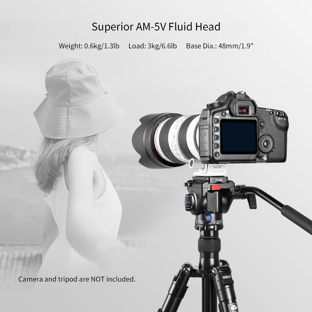 Foto 6 | Cabezal De Trípode Sirui Fluid Video Am-5v  Peso Ligero De 3 Kg - Venta Internacional.