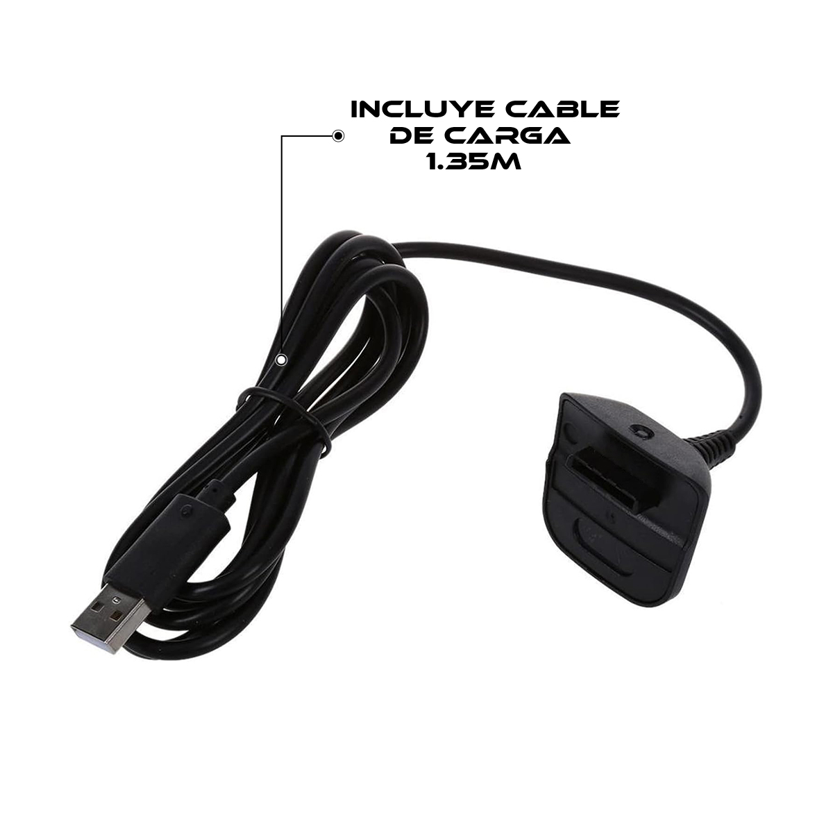 Foto 3 | Carga Y Juega Batería Y Cable Para Controles Xbox 360