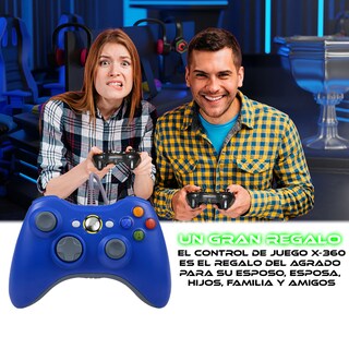 Foto 6 | Control Alámbrico Azul Para Xbox 360