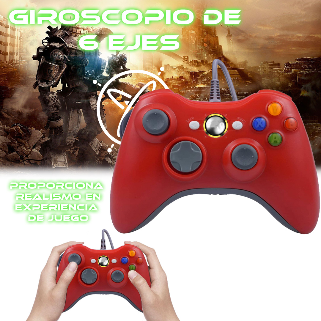 Foto 5 pulgar | Control Alámbrico Rojo Para Xbox 360