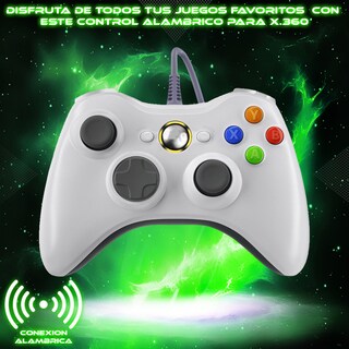 Foto 2 | Control Alámbrico Blanco Para Xbox 360