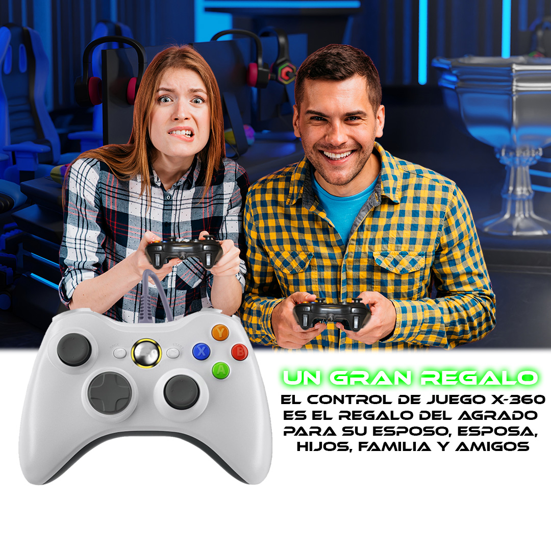 Foto 6 | Control Alámbrico Blanco Para Xbox 360