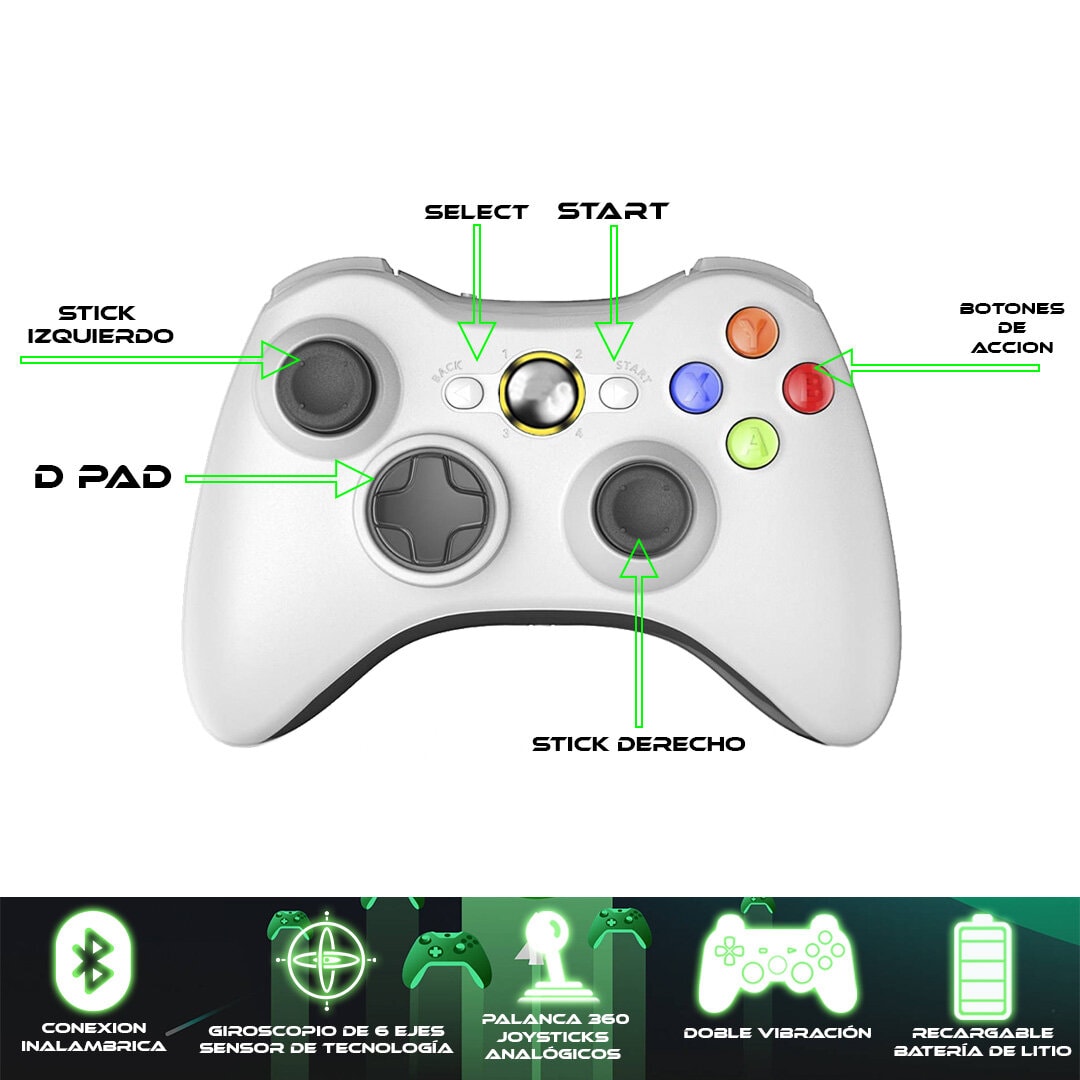 Foto 3 | Control Inalámbrico Store Cline Blanco para Xbox 360