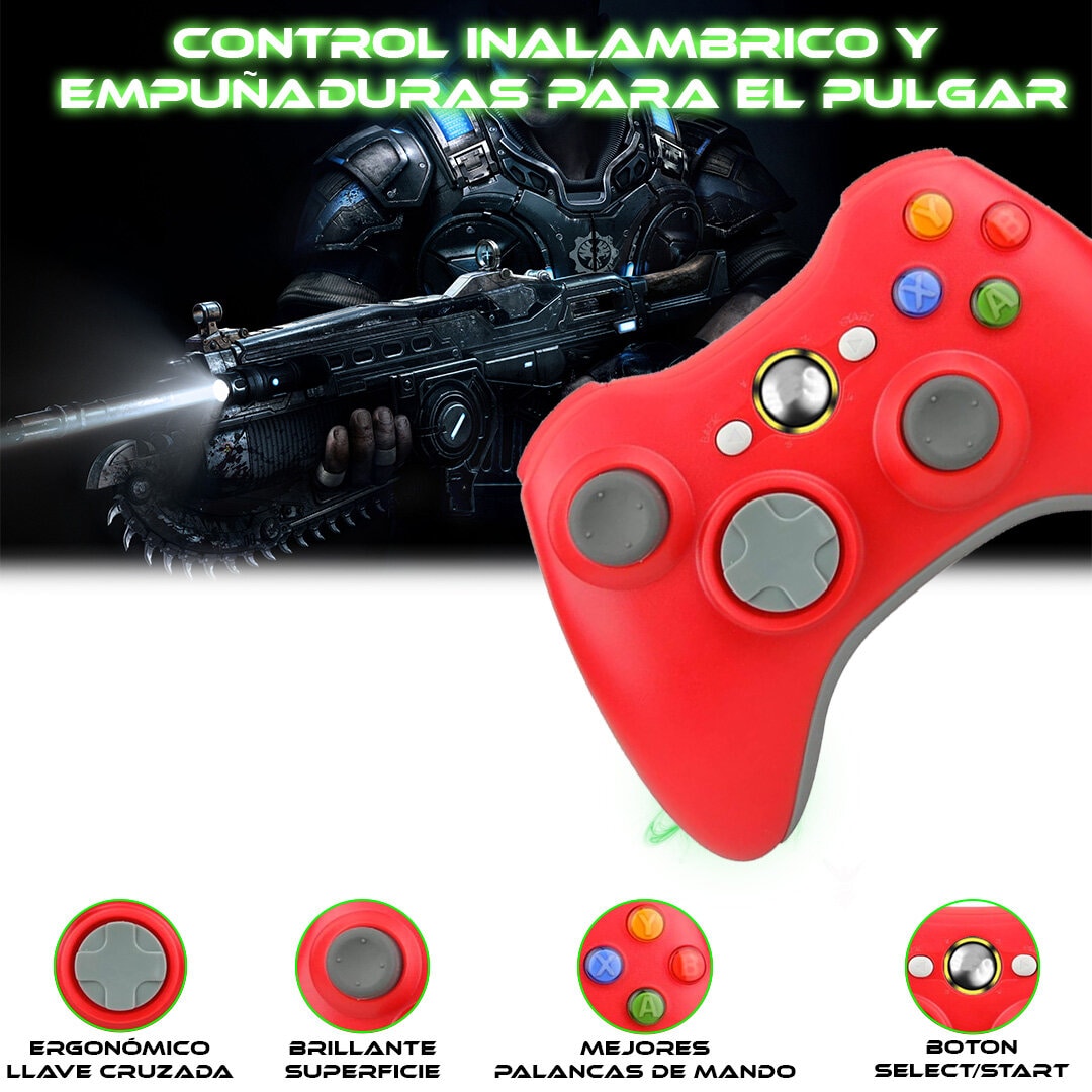 Foto 5 | Control Inalámbrico Store Cline Rojo para Xbox 360