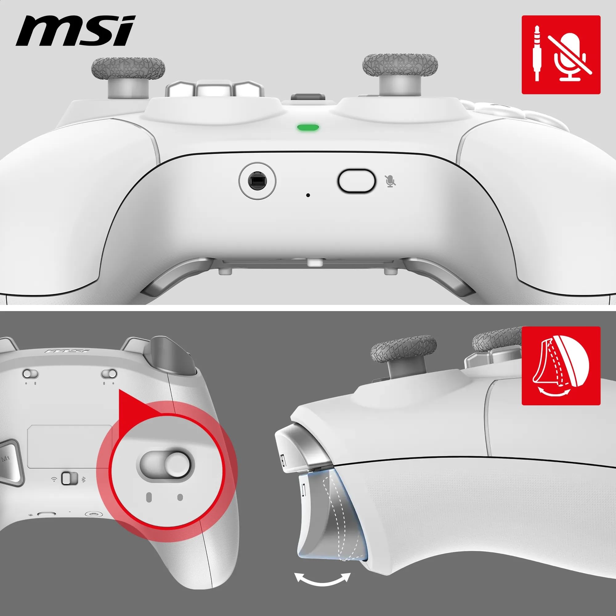 Foto 5 | Controlador De Mando Para Pc Msi Force Gc300 Wireless Blanco - Venta Internacional.