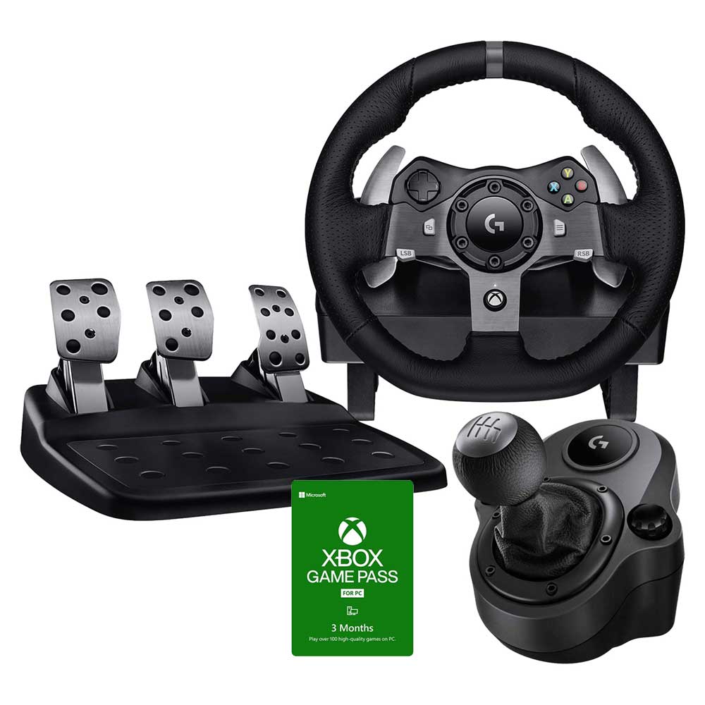 Foto 2 pulgar | Kit Volante Logitech G920 Palanca Pedales Xbox One Game Pass 3 Meses Pc color Negro