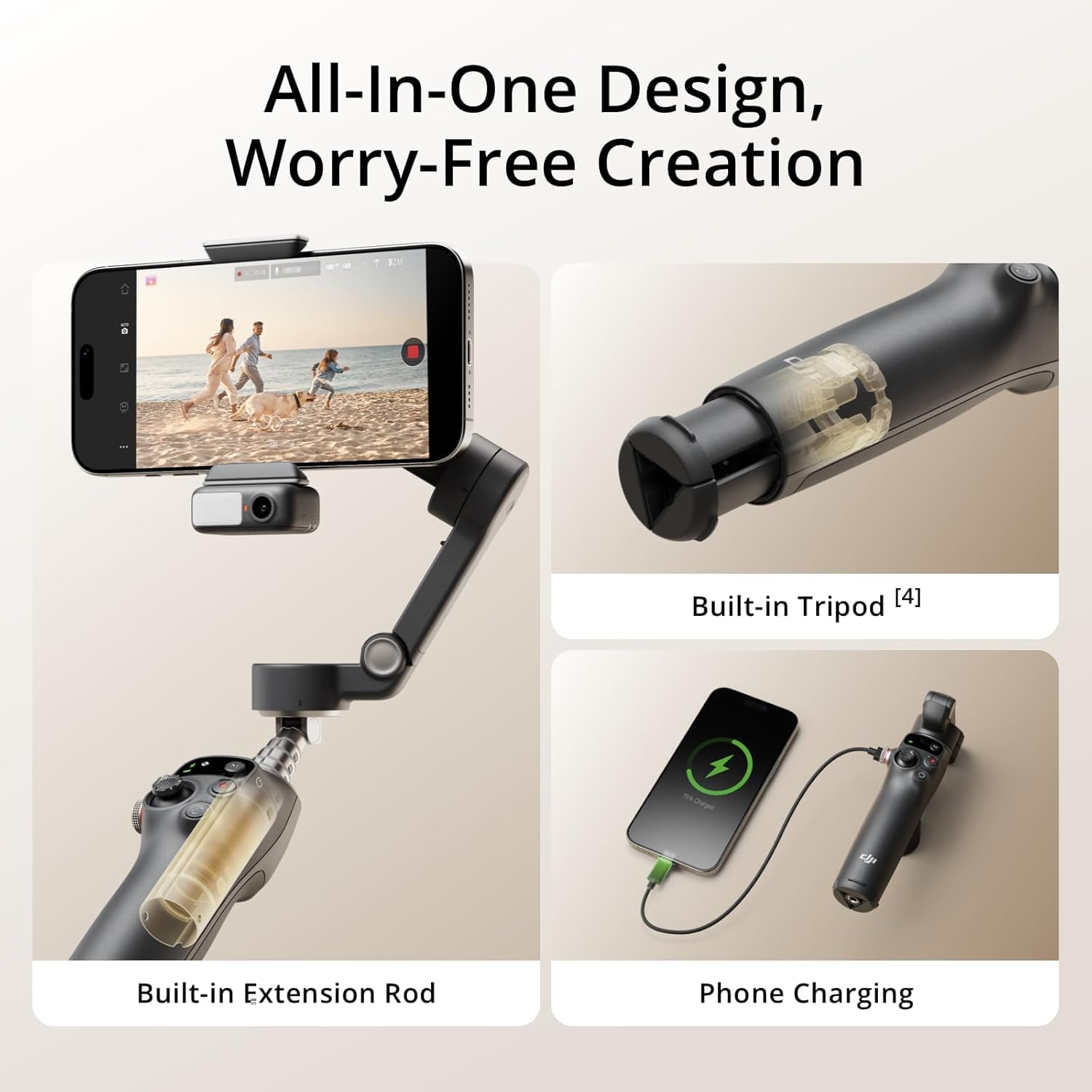 Foto 6 pulgar | Estabilizador De Cardán Dji Osmo Mobile 7p Con Micrófono Mini Tx Negro - Venta Internacional.