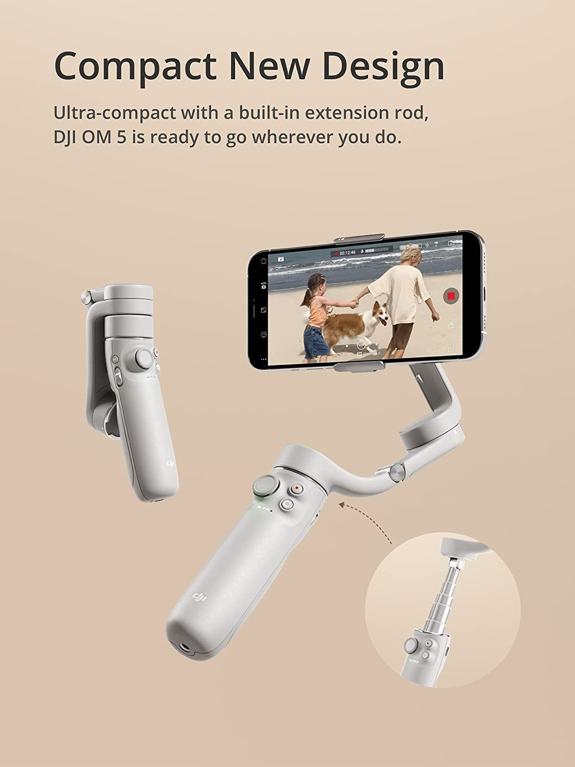 Foto 3 pulgar | Estabilizador De Cardán Para Smartphone Dji Om 5 De 3 Ejes Con Varilla De Extensión - Venta Internacional.