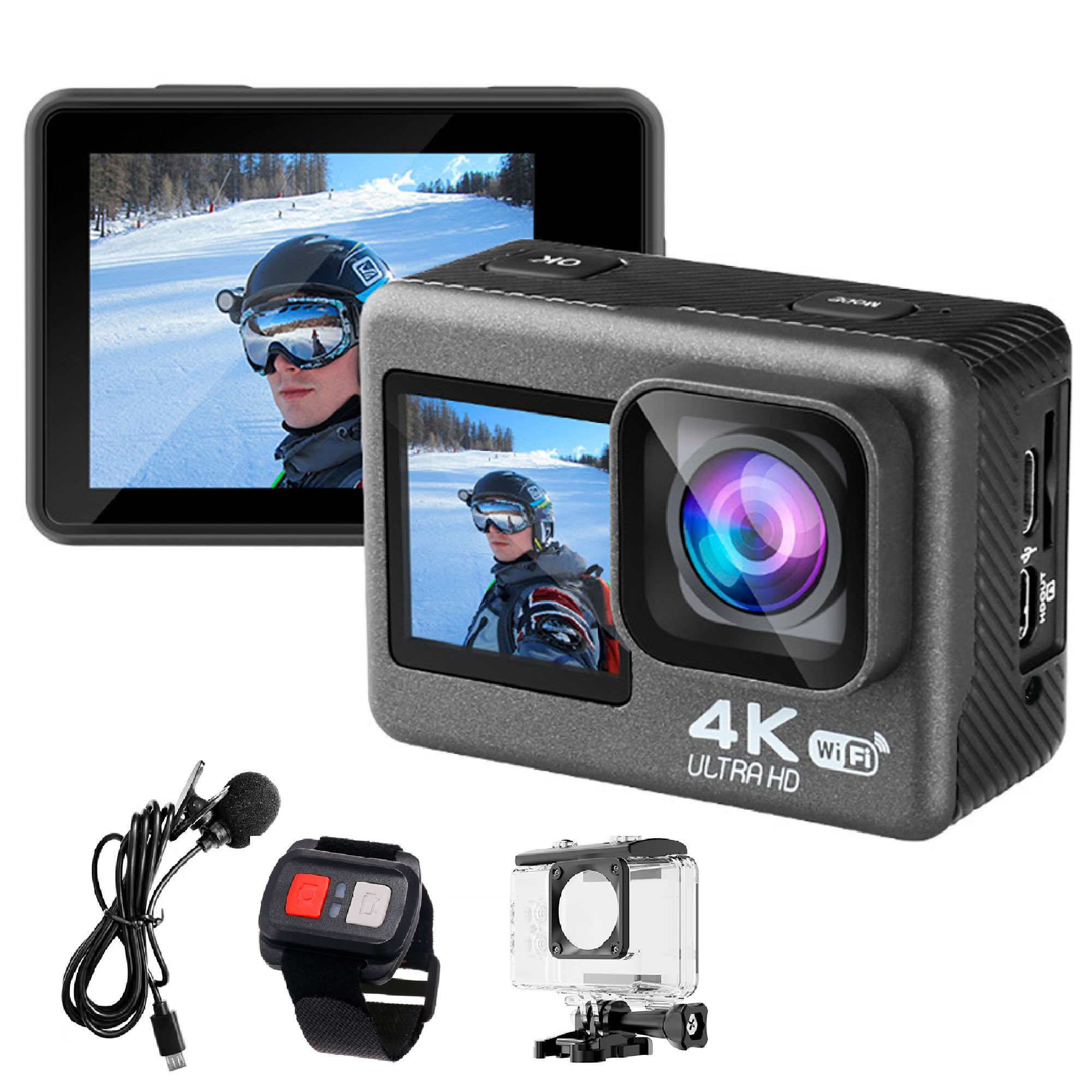 Foto 2 pulgar | Camara Digital Deportiva Vak V36 Doble Pantalla 4k Wifi C Agua