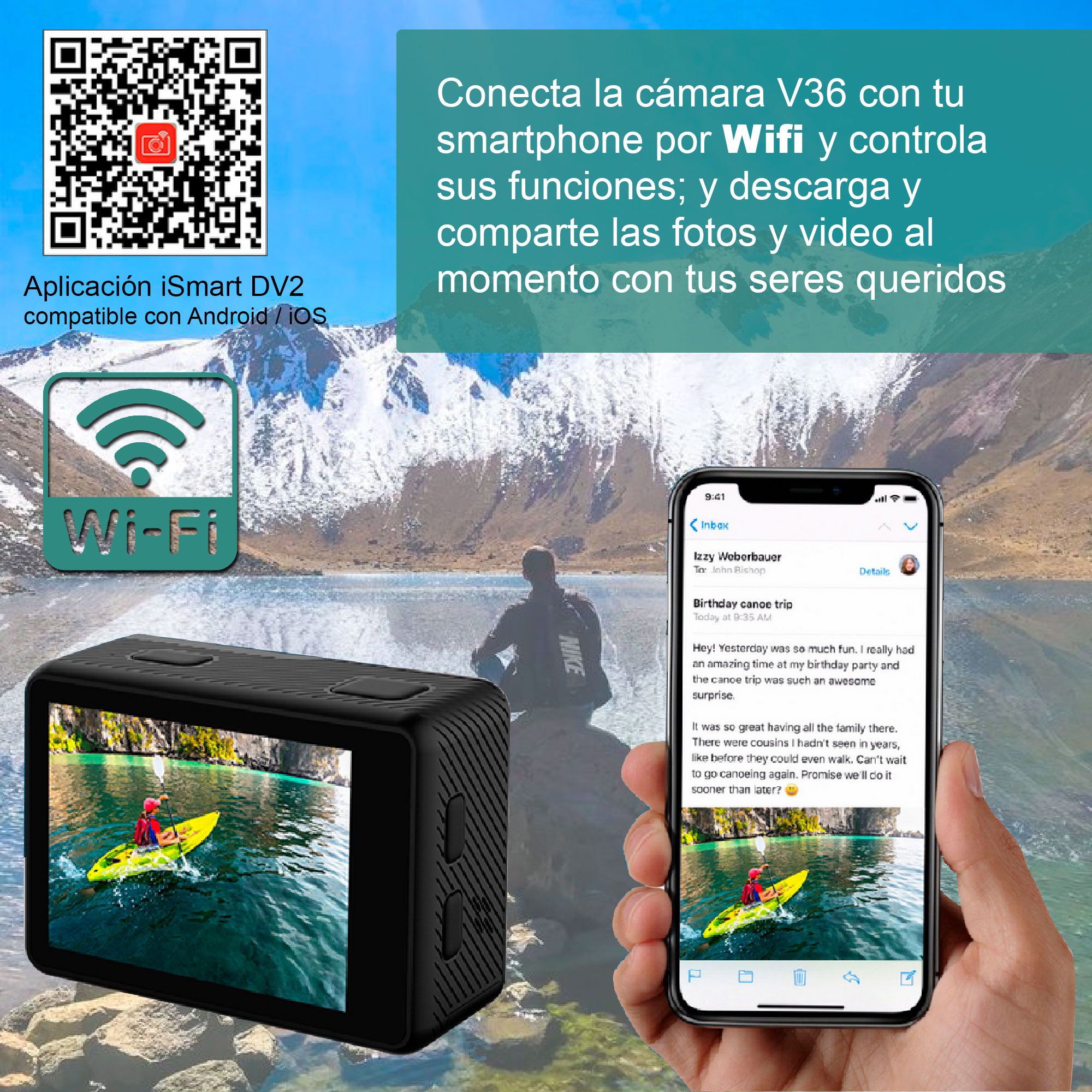 Foto 6 pulgar | Camara Digital Deportiva Vak V36 Doble Pantalla 4k Wifi C Agua