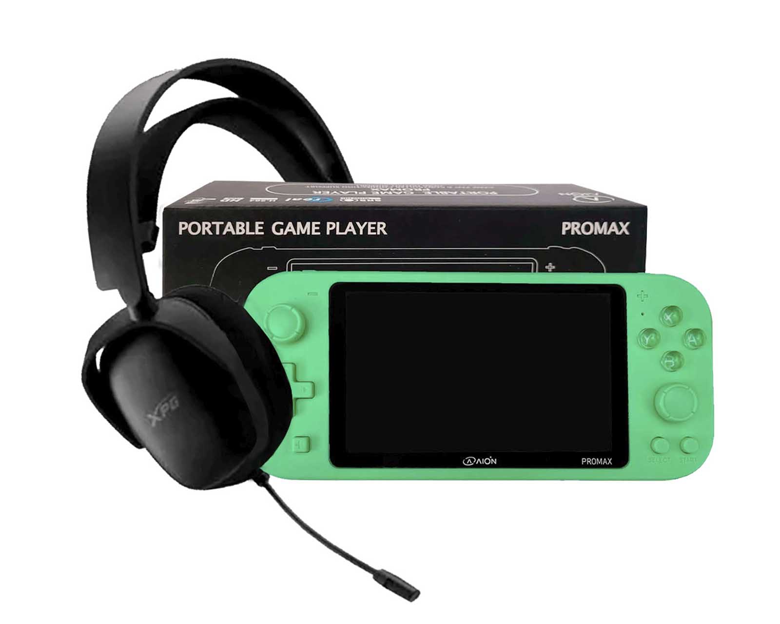 Foto 1 | Consola Portátil Aion X20 Pro Max + Diadema Klipstreme Bluetooth color Verde
