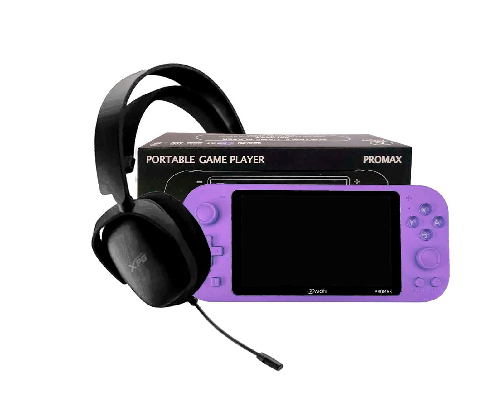 Consola Portátil Aion X20 Pro Max + Diadema Klipstreme Bluetooth color Morado $1,699