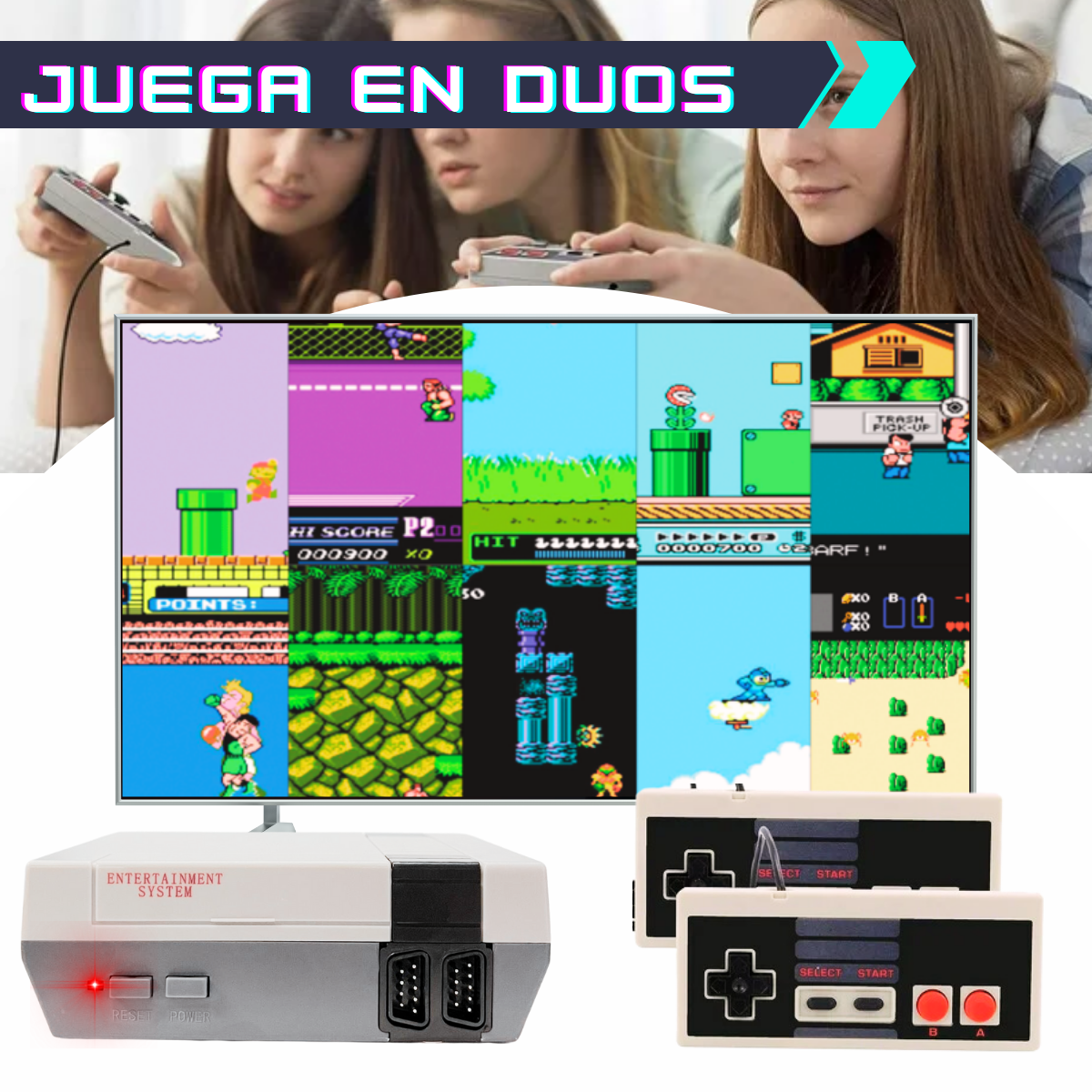 Foto 3 pulgar | Miniconsola Retro Nintendo 620 Juegos Clásicos 2 Controles