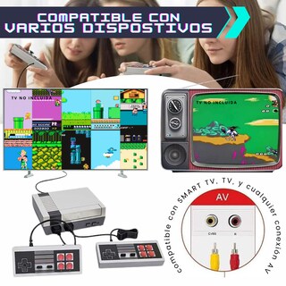 Foto 4 | 2 Unidades Miniconsola Retro Nintendo 620 Juegos Clásicos 2 Controles