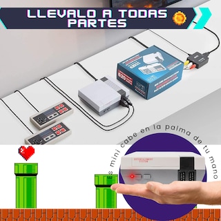 Foto 7 | 2 Unidades Miniconsola Retro Nintendo 620 Juegos Clásicos 2 Controles