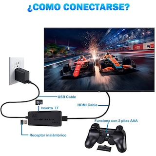 Foto 6 | Consola Retro Game Stick 4k – Más De 20,000 Juegos Clásicos Con 2 Mandos Inalámbricos