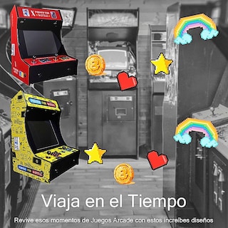Foto 7 | Consola De Juegos Para Dos Jugadores, Arcade, Street Figher, Altavoces Estéreo, Pantalla De 19 Pulgadas Color Rojo