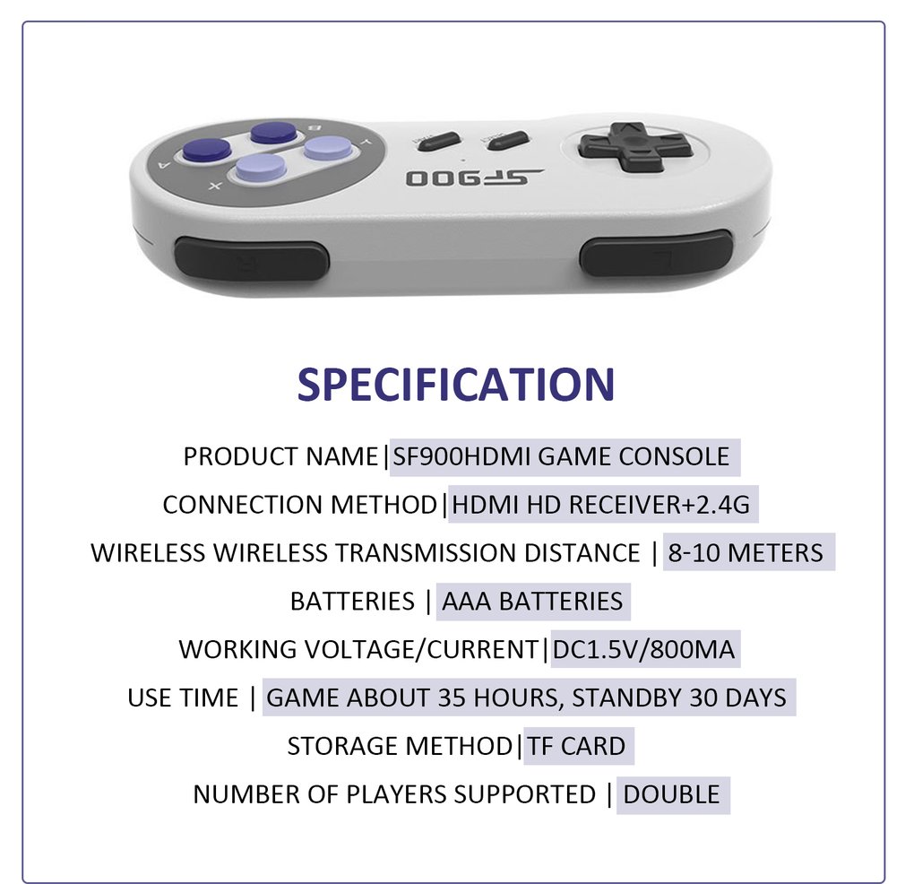 Foto 3 pulgar | Consola De Juegos Inalámbrica Sf900 Hdmi Compatible Con 1500 Juegos - Venta Internacional.