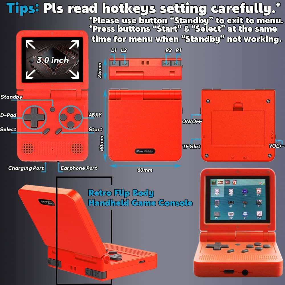 Consola De Juegos Portátil Con Pantalla Ips Abatible De 3 Pulgadas Y 16 Gb - Venta Internacional.