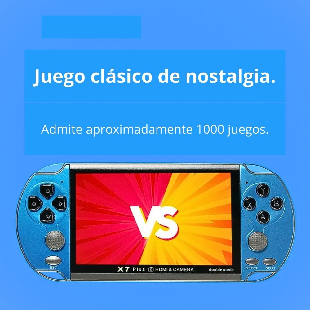Foto 5 pulgar | Consola de Videojuegos X7 Plus 8gb HD Pantalla 5.1 Pulgadas Reproductor de Juegos Azul