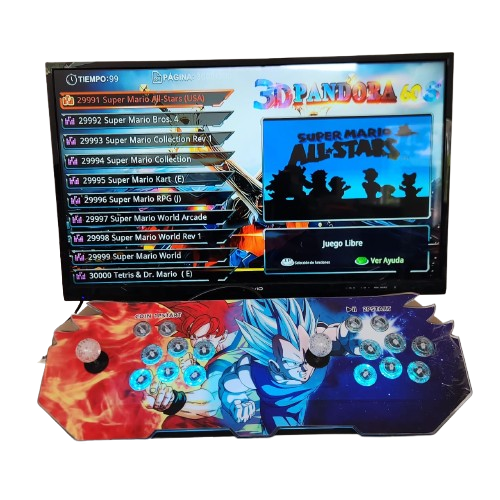 Foto 2 pulgar | Tablero Arcade Para 2 Jugadores Con 30,000 Juegos Retro Con Luz Rgb