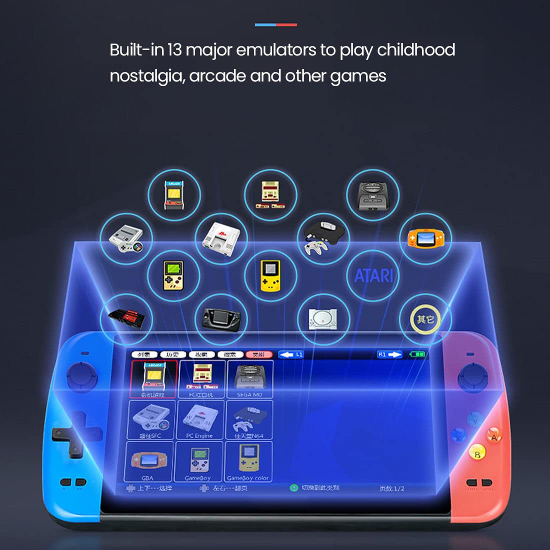 Foto 4 pulgar | Consola De Juegos Portátil Retro De 7 Pulgadas Y 64 Gb Con 6000 Juegos - Venta Internacional.