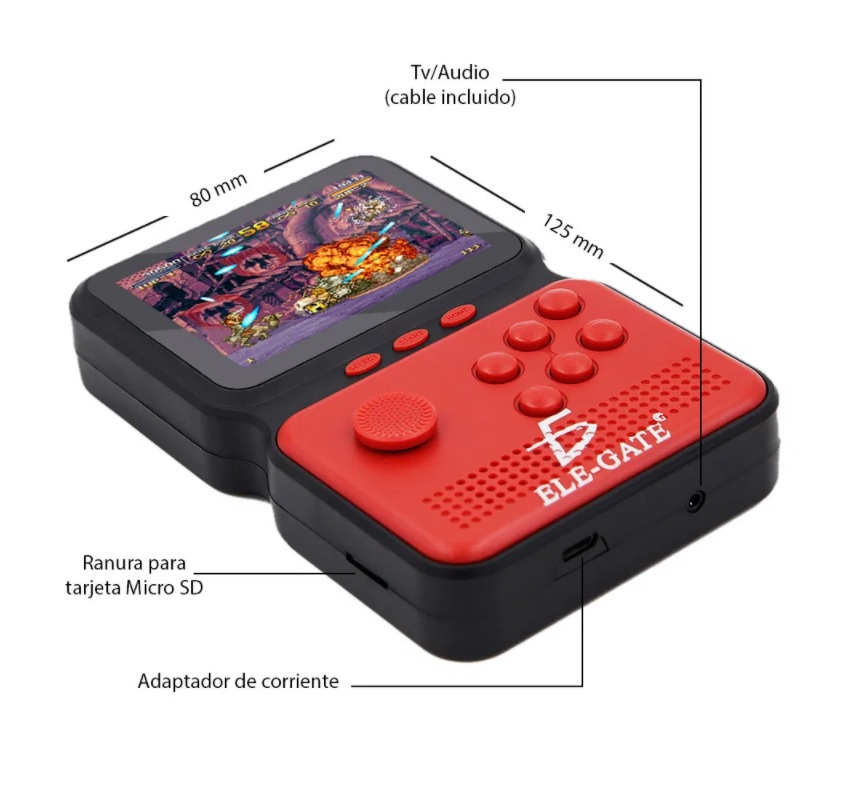 Foto 5 pulgar | Consola Retro Portatil Game Box 900 Juegos