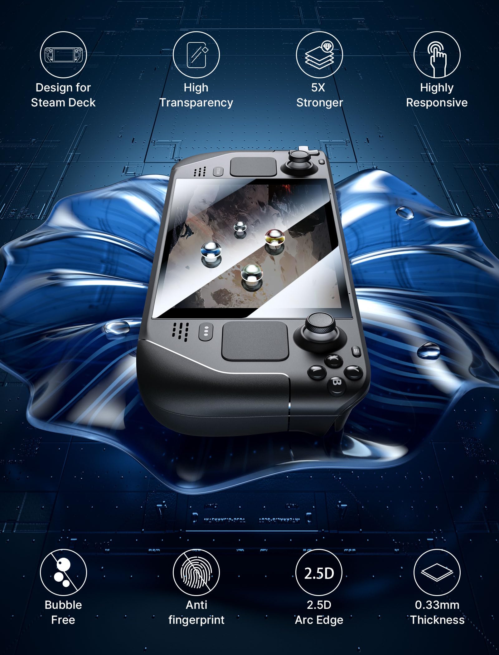 Foto 2 | Protector De Pantalla Jsaux Ultra Hd Glass Steam Deck De 7 Pulgadas, Paquete De 2 - Venta Internacional.