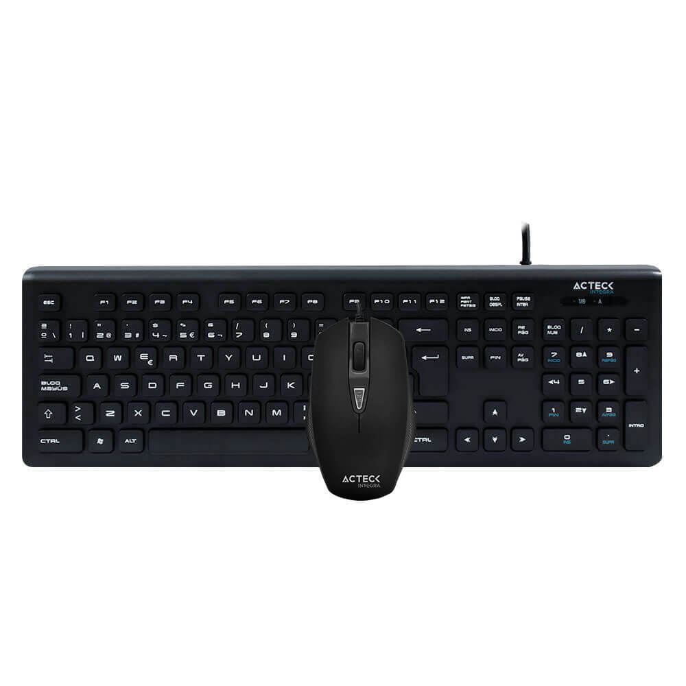 Foto 2 pulgar | Kit Acteck Teclado Alámbrico Slim / Mouse Alámbrico Kt400 Ac-922838 color Negro