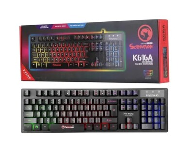 Foto 3 | Teclado Marvo K616a Membrana/ Efecto Arcoíris color Negro