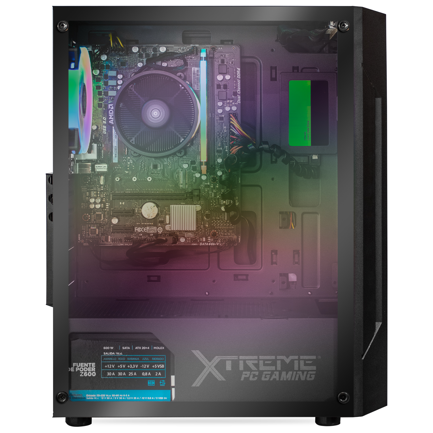 Foto 4 pulgar | Servidor Xtreme Pc Gaming Amd Radeon Vega Renoir Ryzen 3 4350g/ 16gb/ 2120gb color Negro