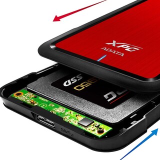 Foto 3 | Case Adata Ex500 color Rojo Sata 3.0 Hdd / Ssd USB 2.0