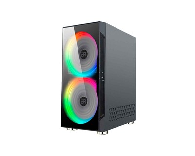 Foto 2 | Gabinete Balam Rush Kraken color Negro RGB Atx S/Fuente de Cristal Templado 2x200 mm