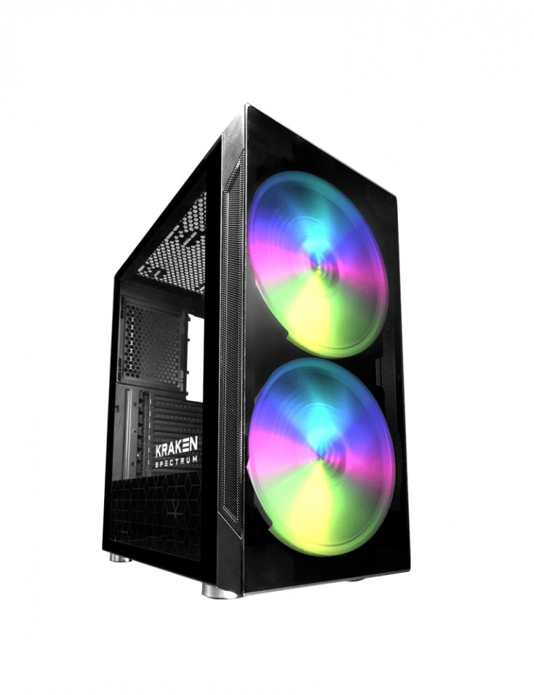 Foto 6 pulgar | Gabinete Balam Rush Kraken color Negro RGB Atx S/Fuente de Cristal Templado 2x200 mm