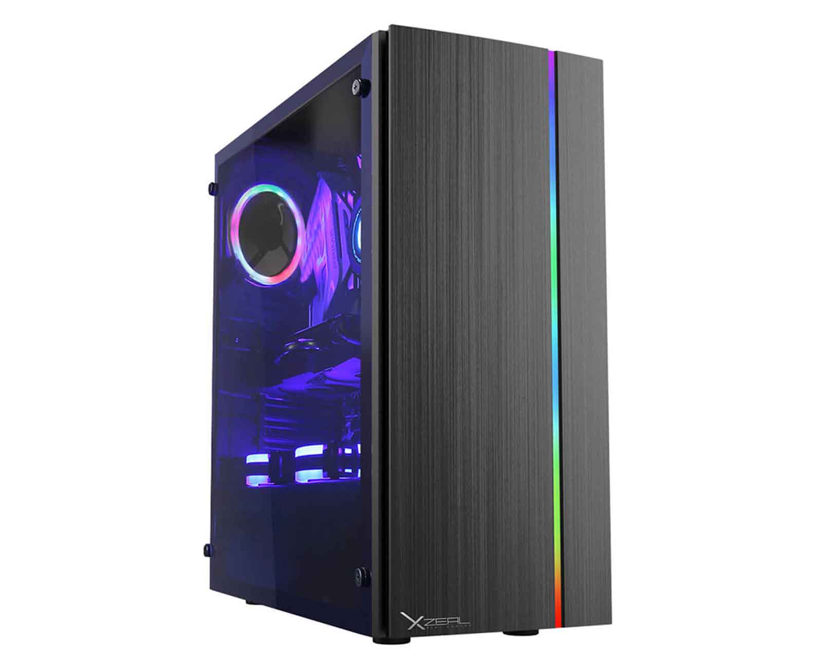 Foto 2 pulgar | Gabinete Xzeal Xz105 color Negro RGB Atx S/Fuente Acrílico 1x90mm USB 3.0/USB 2.0