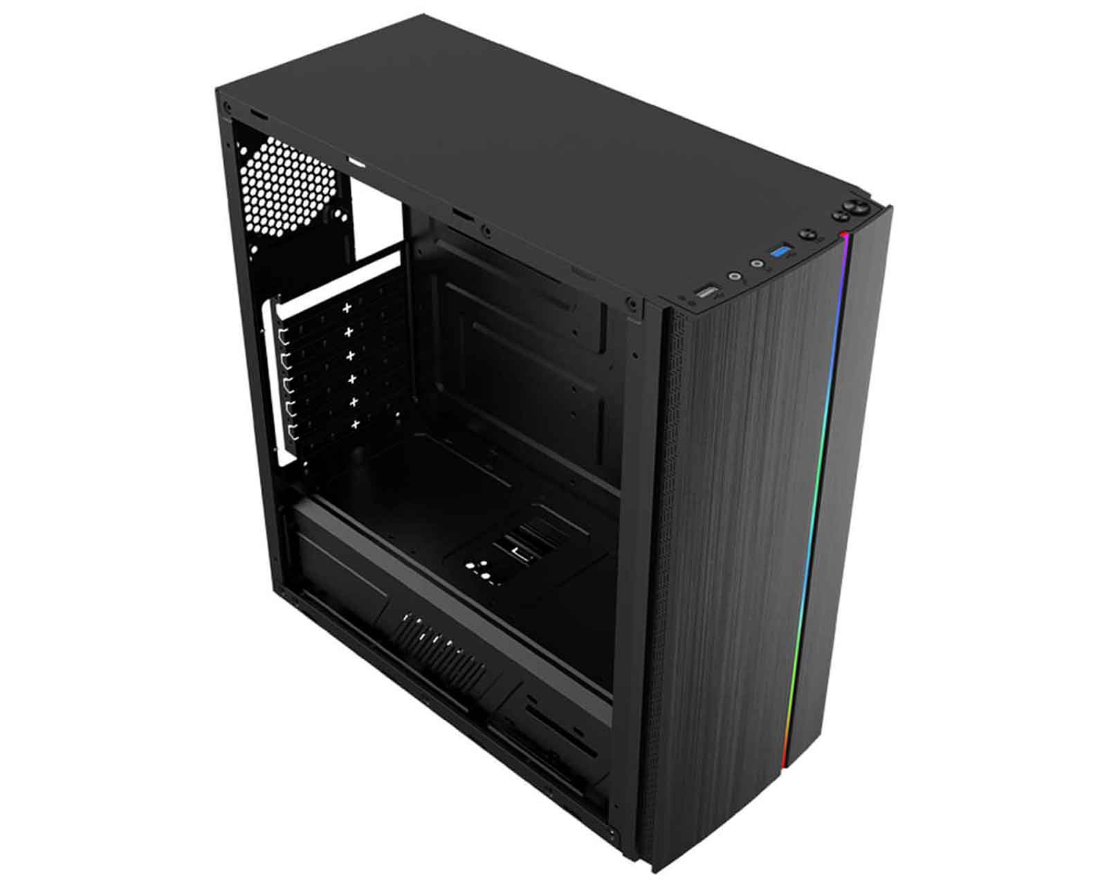 Foto 4 pulgar | Gabinete Xzeal Xz105 color Negro RGB Atx S/Fuente Acrílico 1x90mm USB 3.0/USB 2.0