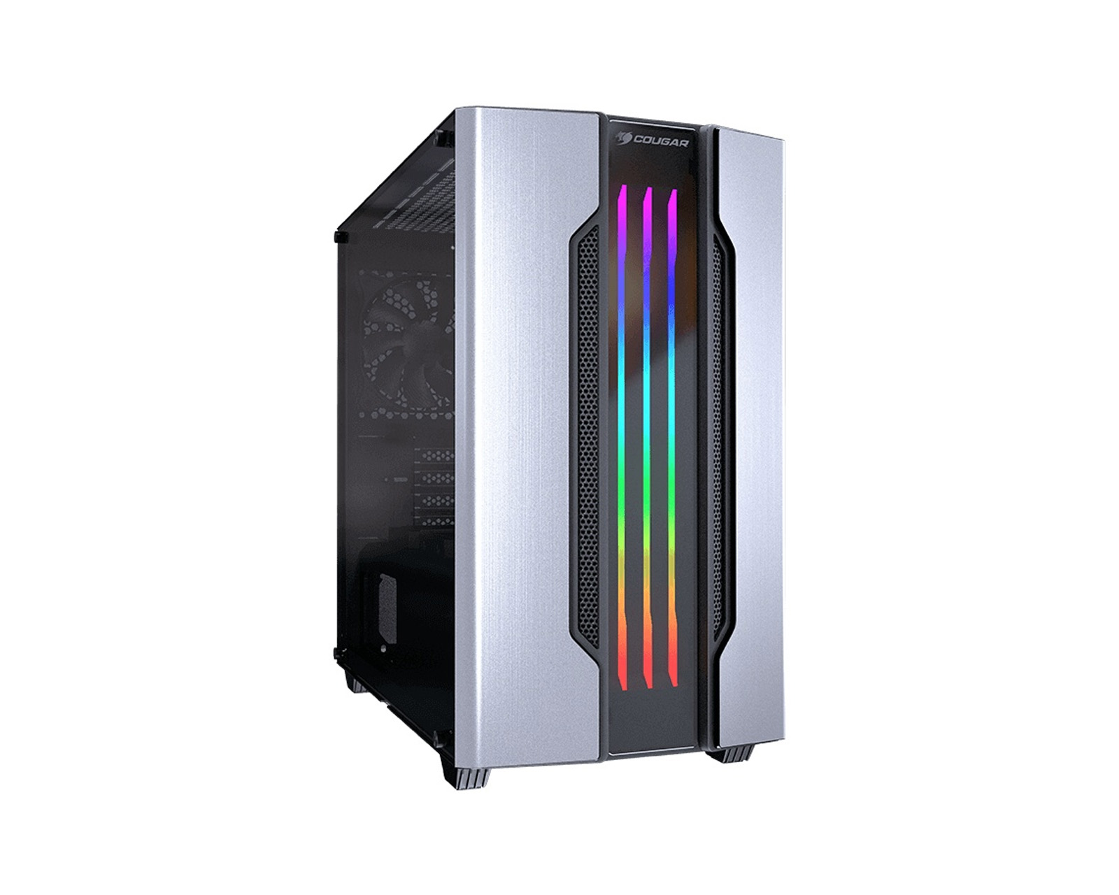 Gabinete Cougar Gemini M Silver Argb Matx S/fuente Cristal 385tmb0.0002