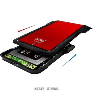 Foto 4 | Enclosure Adata Xpg 2.5'' Usb 3.0 Sata (aex500u3-crd) color Rojo
