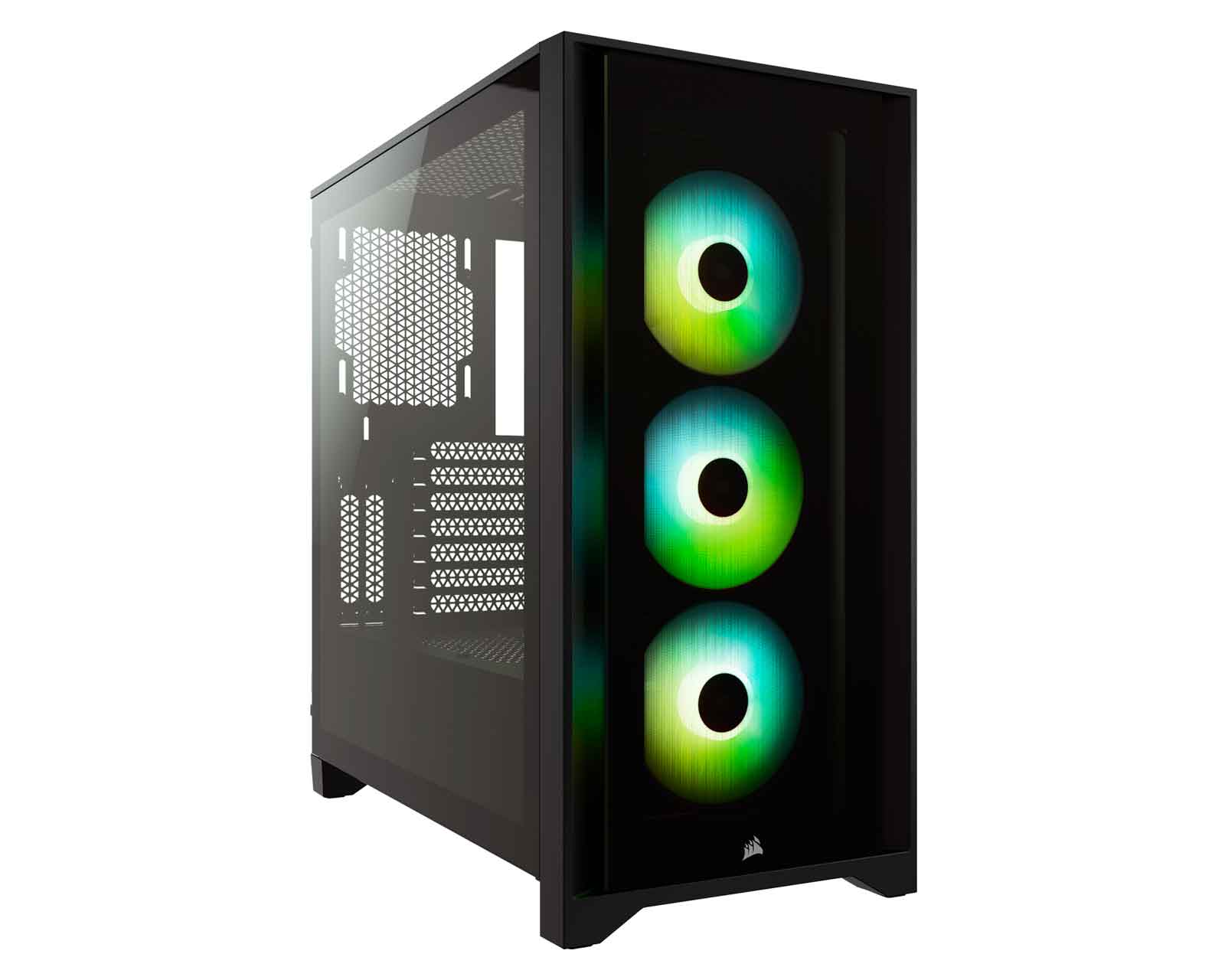 Foto 2 pulgar | Gabinete Corsair Icue 4000x Rgb Atx Cristal Miditower Cc-9011204-ww S/fuente color Negro