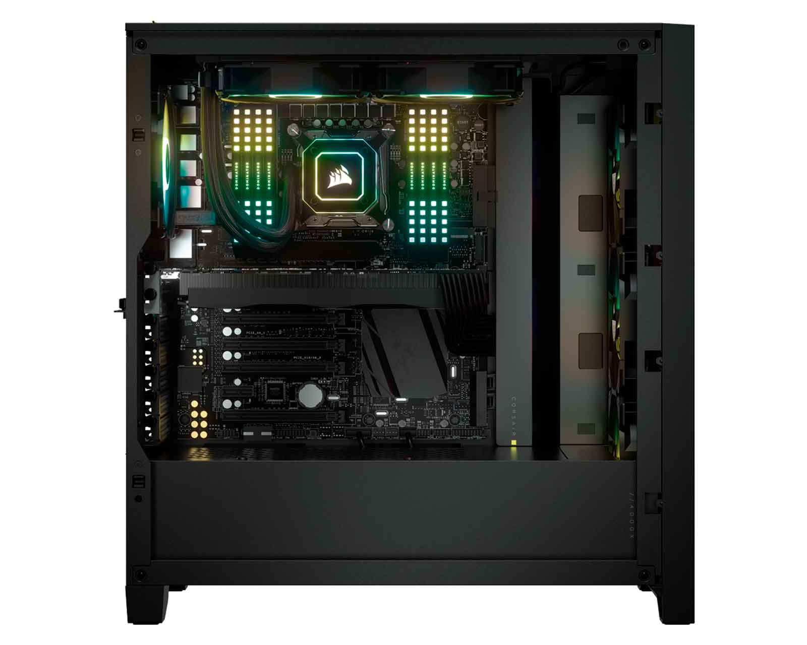 Foto 3 pulgar | Gabinete Corsair Icue 4000x Rgb Atx Cristal Miditower Cc-9011204-ww S/fuente color Negro