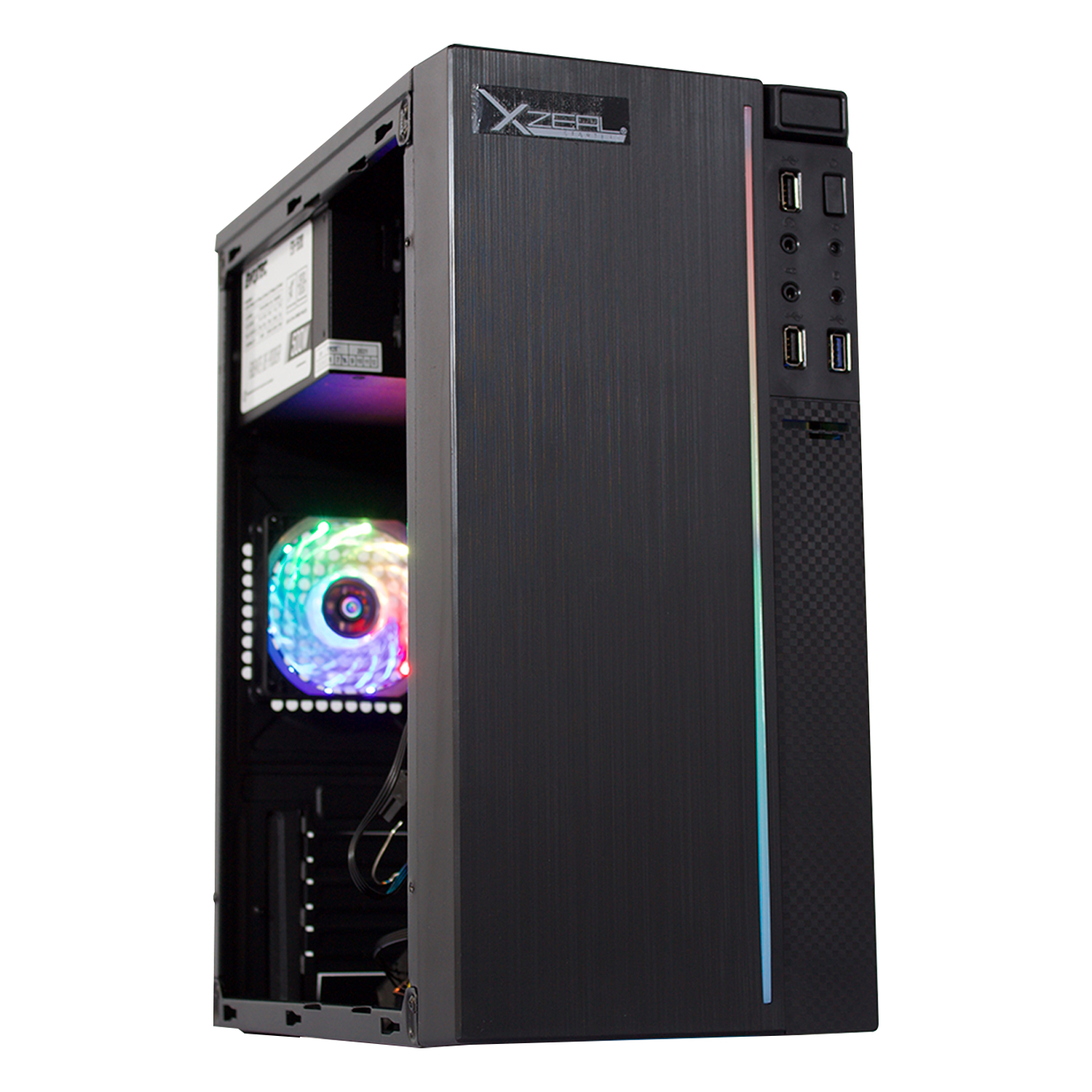 Foto 2 pulgar | Gabinete Gamer Xzeal Xz100 Micro Atx Rgb 1 Fan Sin Fuente Xscgb00b