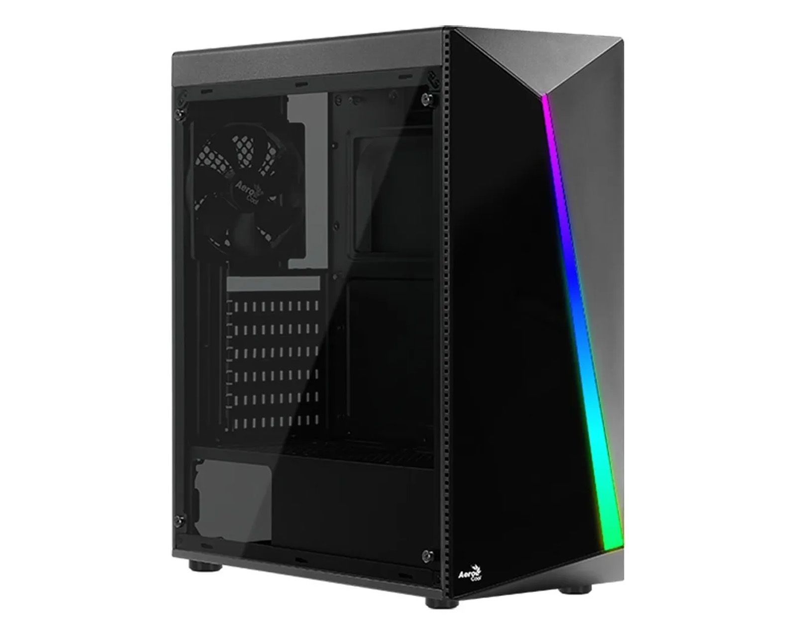 Foto 2 pulgar | Gabinete Aerocool Shard color Negro Rgb Atx S/fuente Cristal Shard Tempered Glass/bk