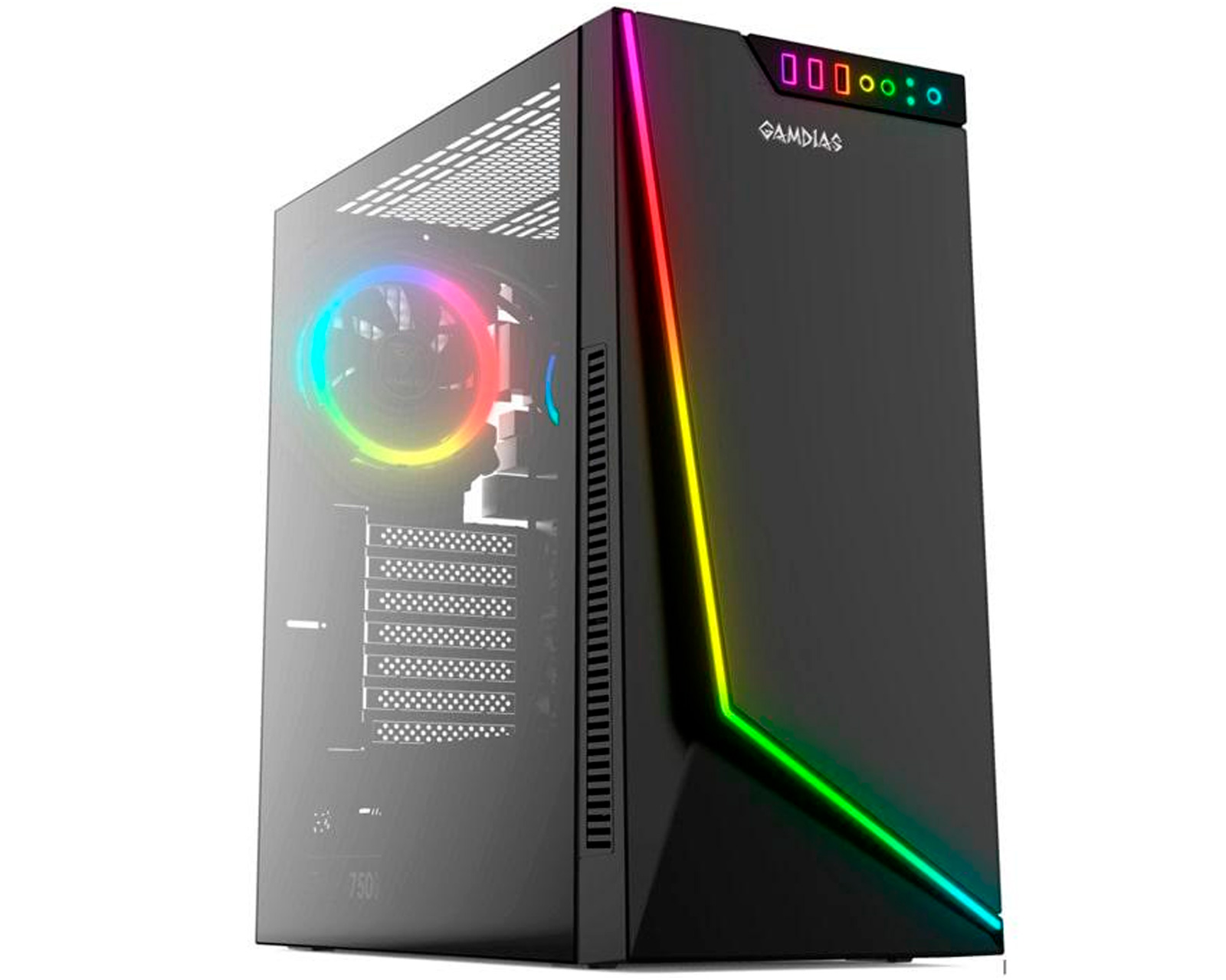 Foto 2 pulgar | Gabinete Gamer Gamdias Argus M1 Eatx Rgb Cristal Templado