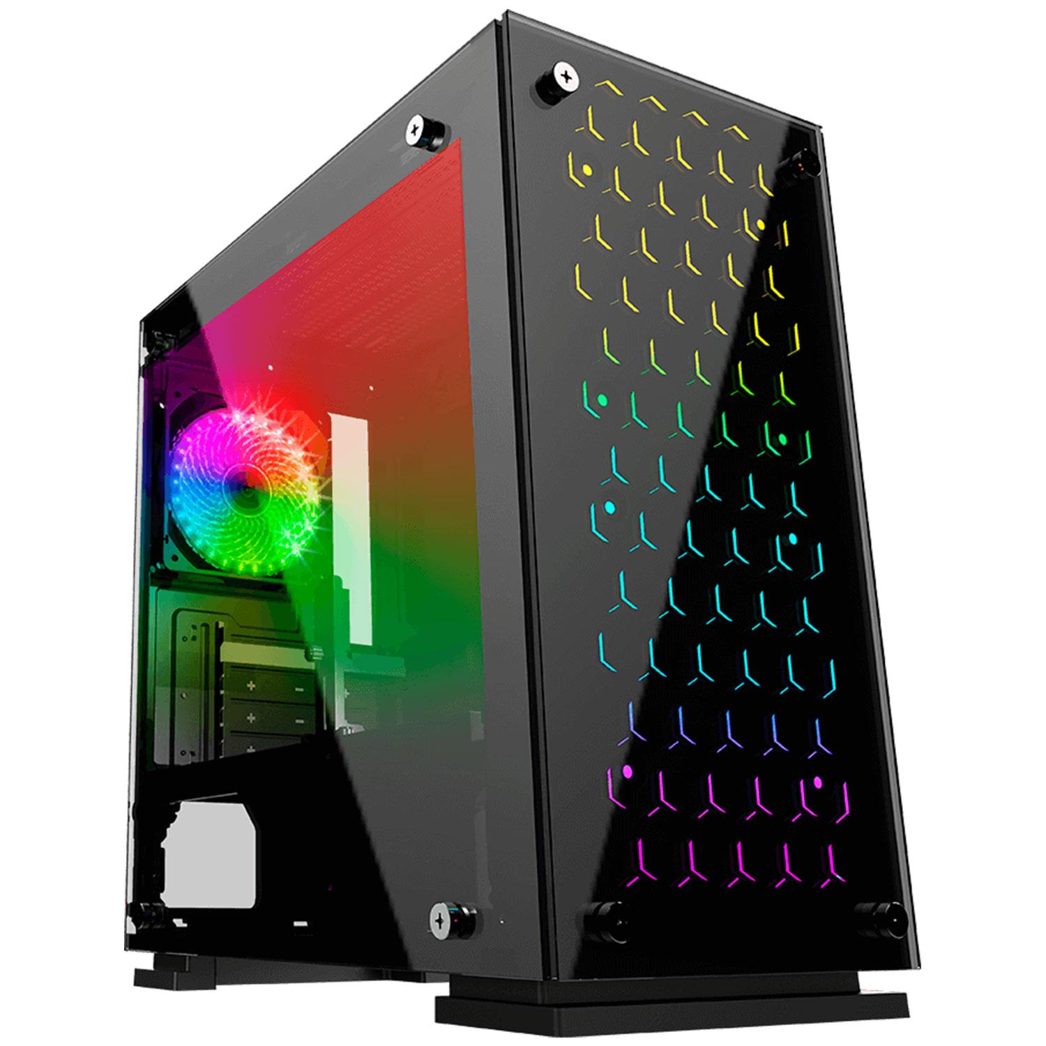 Foto 2 pulgar | Gabinete Gamer Balam Rush Talos color Negro Cristal Templado Rgb Br-922968