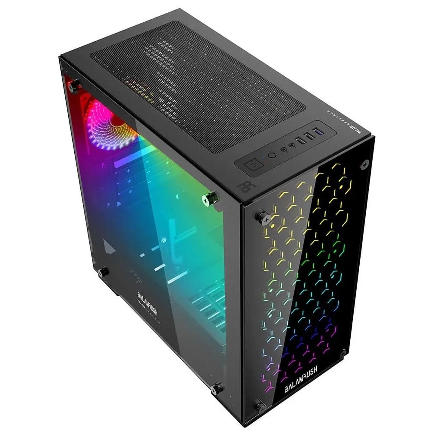 Foto 4 pulgar | Gabinete Gamer Balam Rush Talos color Negro Cristal Templado Rgb Br-922968