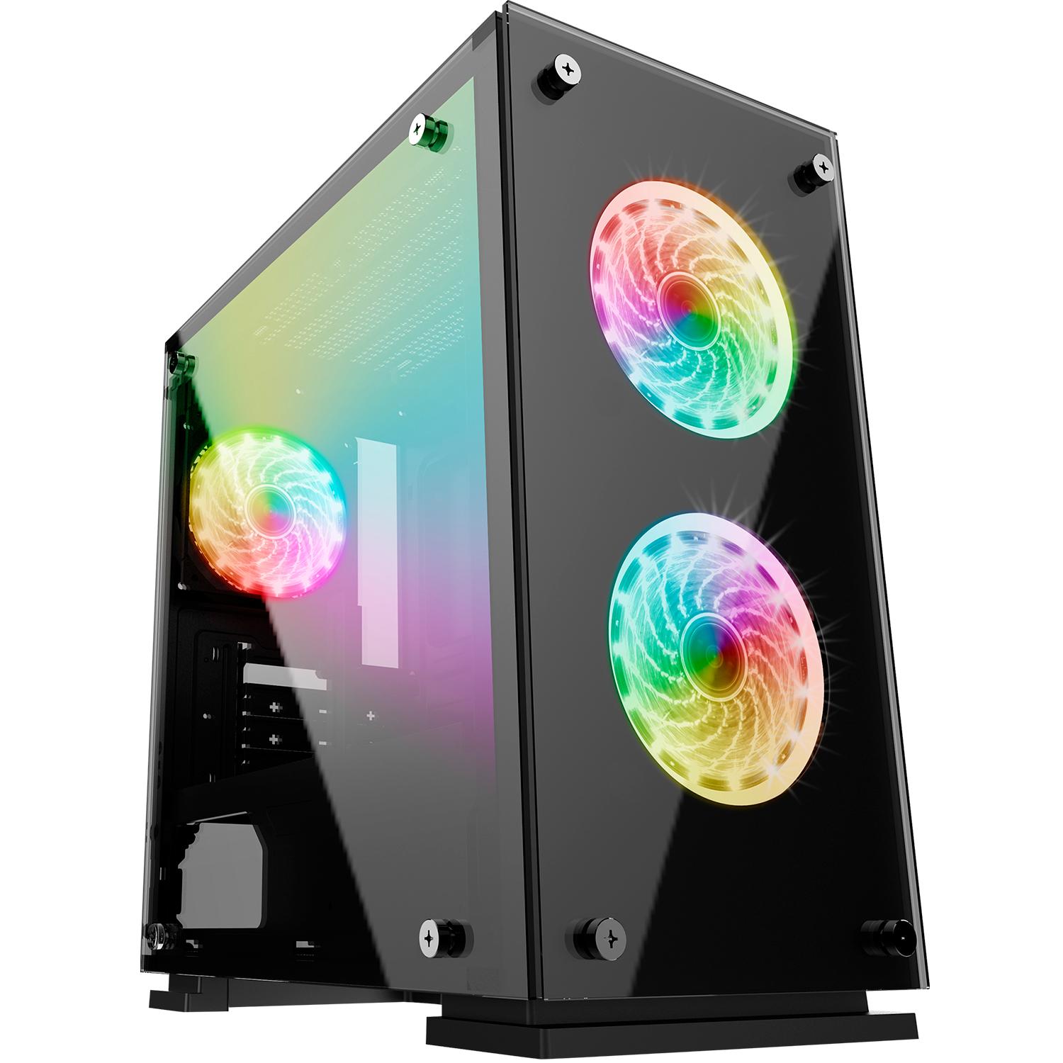 Exclusivo en línea Gabinete Gamer Game Factor Csg550 Micro Atx Cristal Templado Rgb 3 Ventiladores USB 3.0 Precio contado: