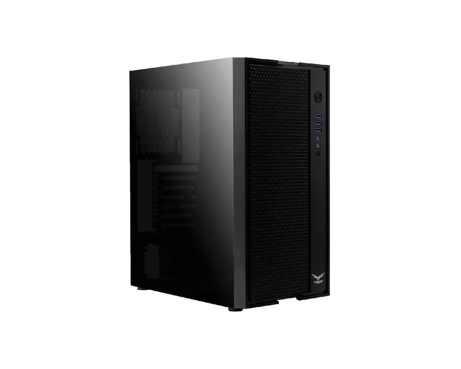 Gabinete Naceb Na-0611 Cyper Rgb sin Fuente de Cristal color Negro