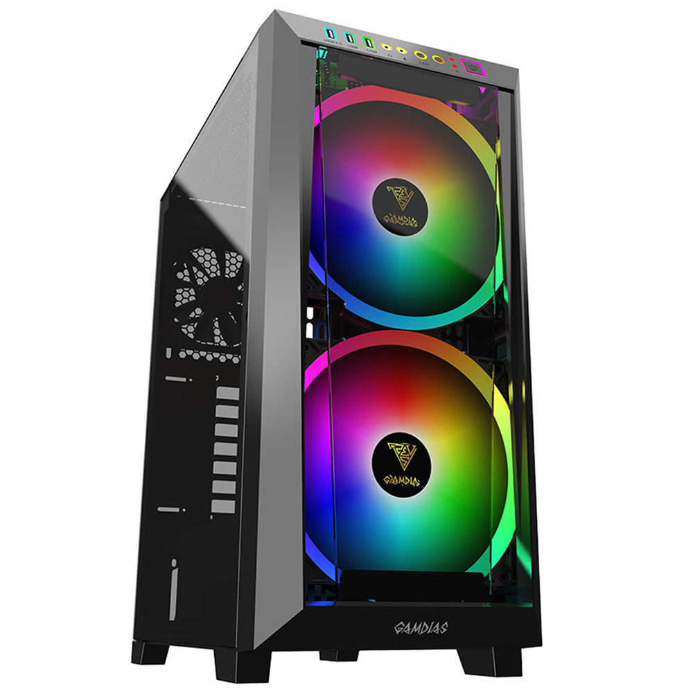 Gabinete Gamer Gamdias Apollo M2 Elite Rgb con Cristal Templado Negro