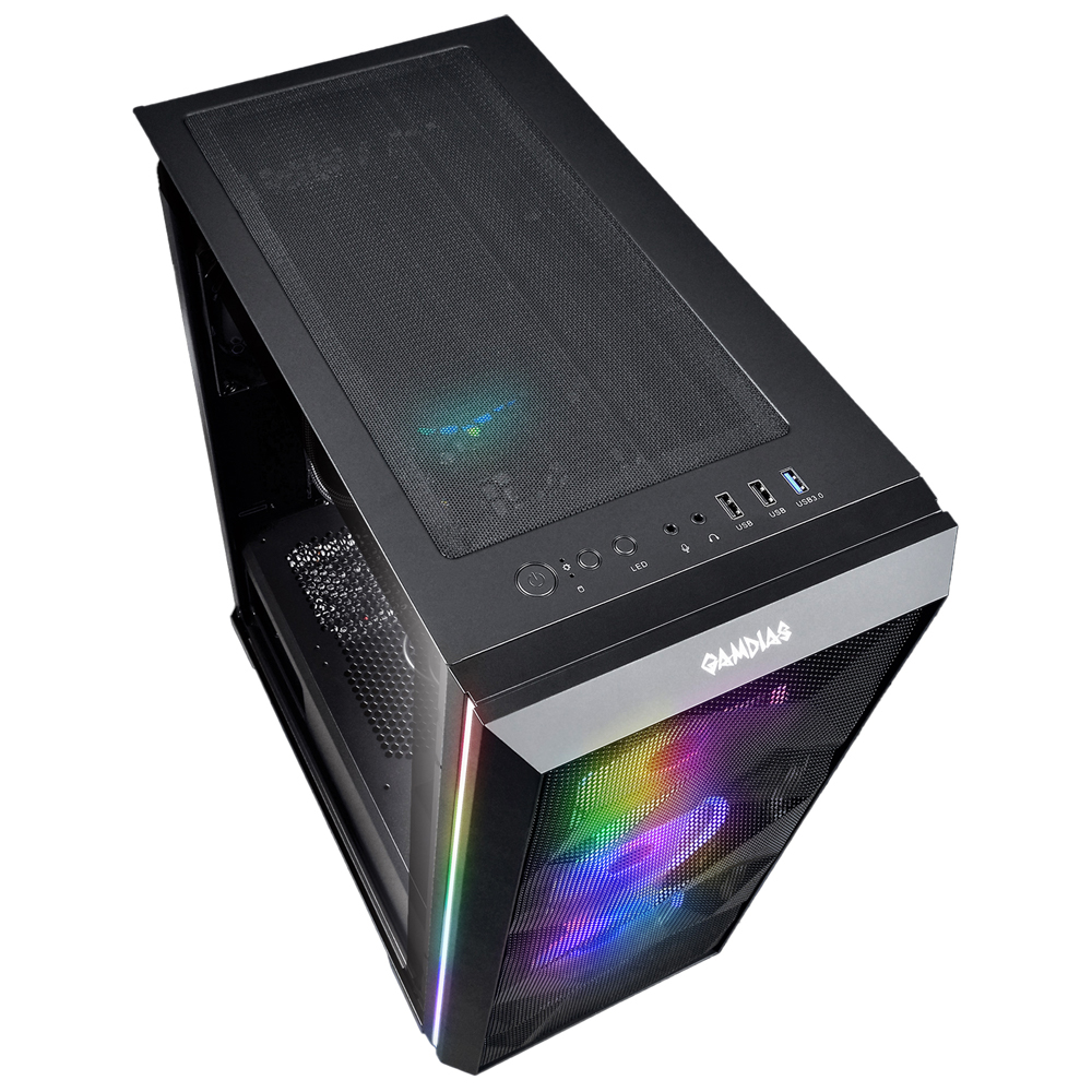 Foto 4 pulgar | Gabinete Gamer Gamdias Athena M2 Elite color Negro Rgb Cristal Templado
