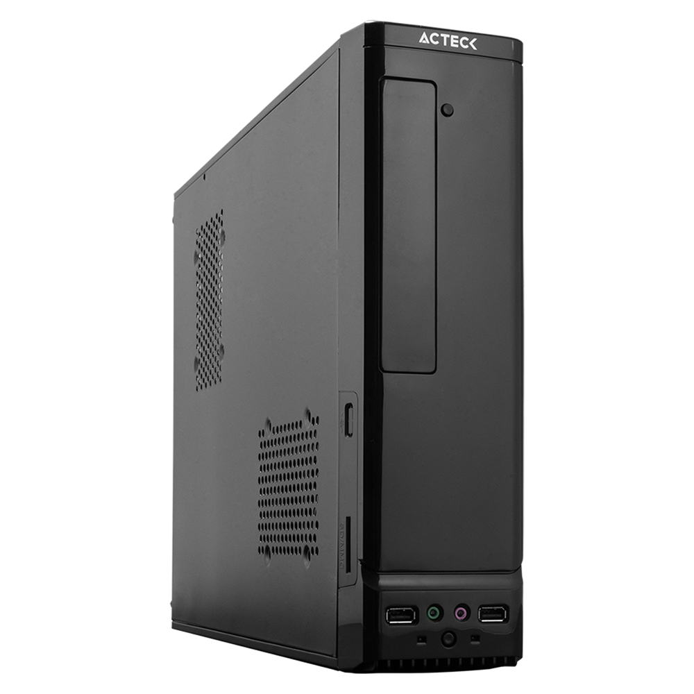 Gabinete Acteck Atom Gs240 Micro Atx Fuente 450w 1 Fan Micro Torre Slim Usb 2.0 Ac-929042 Negro